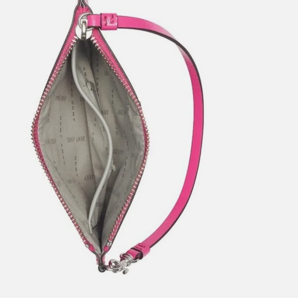 DKNY Gigi Wristlet Hot Pink Patent Leather